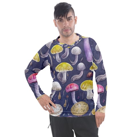 Fantasy Woodland Mushroom Men s Pique Long Sleeve Tee by GardenOfOphir