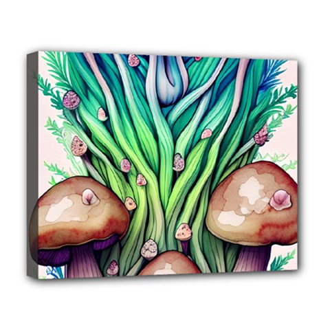 Goblin Core Forest Mushroom Deluxe Canvas 20  X 16  (stretched) by GardenOfOphir