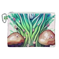 Goblin Core Forest Mushroom Canvas Cosmetic Bag (xl) by GardenOfOphir