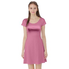 Aurora Pink	 - 	short Sleeve Skater Dress by ColorfulDresses