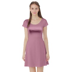 Cashmere Rose Pink	 - 	short Sleeve Skater Dress by ColorfulDresses