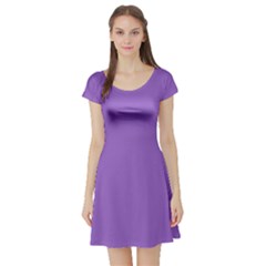 Iris Purple	 - 	short Sleeve Skater Dress by ColorfulDresses