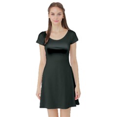 Charleston Green	 - 	short Sleeve Skater Dress by ColorfulDresses