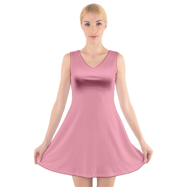 Mauvelous Pink	 - 	V-Neck Sleeveless Dress