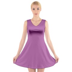 Spring Crocus Purple	 - 	v-neck Sleeveless Dress by ColorfulDresses