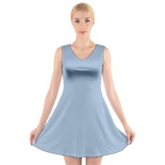 Cashmere Blue	 - 	v-neck Sleeveless Dress by ColorfulDresses