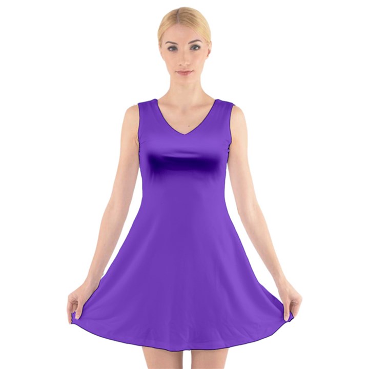 Purple Amethyst	 - 	V-Neck Sleeveless Dress