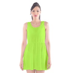 Chartreuse Green	 - 	scoop Neck Skater Dress by ColorfulDresses