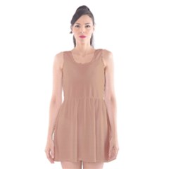 Toast Brown	 - 	scoop Neck Skater Dress by ColorfulDresses