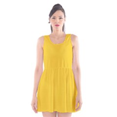 Tuscany Yellow	 - 	scoop Neck Skater Dress by ColorfulDresses