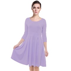 Crocus Petal Purple	 - 	quarter Sleeve Waist Band Dress by ColorfulDresses