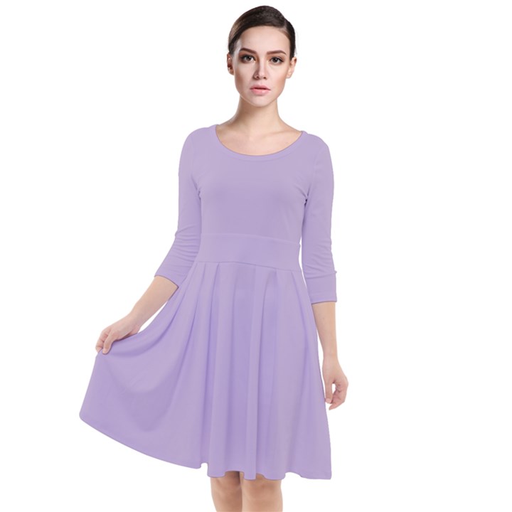 Crocus Petal Purple	 - 	Quarter Sleeve Waist Band Dress