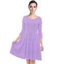 lovely Lilac Purple	 - 	Quarter Sleeve Waist Band Dress View1