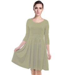 Weeping Willow Green	 - 	quarter Sleeve Waist Band Dress by ColorfulDresses