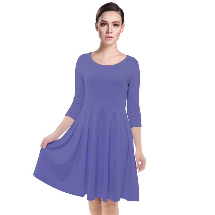 Blue Iris	 - 	Quarter Sleeve Waist Band Dress