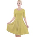 Arylide Yellow	 - 	Quarter Sleeve A-Line Dress View1