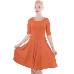 Construction Cone Orange	 - 	quarter Sleeve A-line Dress by ColorfulDresses