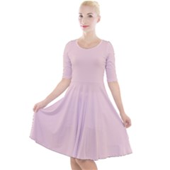 Pale Pink	 - 	quarter Sleeve A-line Dress