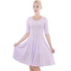 Pearly Pink	 - 	quarter Sleeve A-line Dress