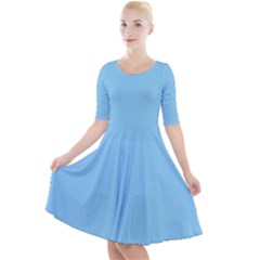 Baby Blue	 - 	Quarter Sleeve A-Line Dress