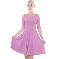 Lilac Sachet	 - 	quarter Sleeve A-line Dress