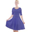 Blue Iris	 - 	Quarter Sleeve A-Line Dress View1