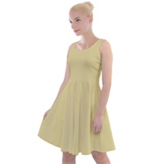 Beige	 - 	knee Length Skater Dress by ColorfulDresses