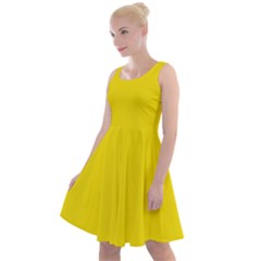 Bumblebee Yellow	 - 	knee Length Skater Dress by ColorfulDresses