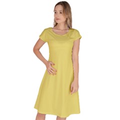 Harvest Gold	 - 	classic Short Sleeve Dress by ColorfulDresses