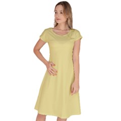 Yellow Iris	 - 	classic Short Sleeve Dress by ColorfulDresses