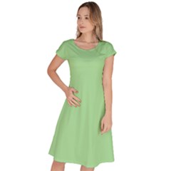 Granny Smith Apple Green	 - 	classic Short Sleeve Dress by ColorfulDresses