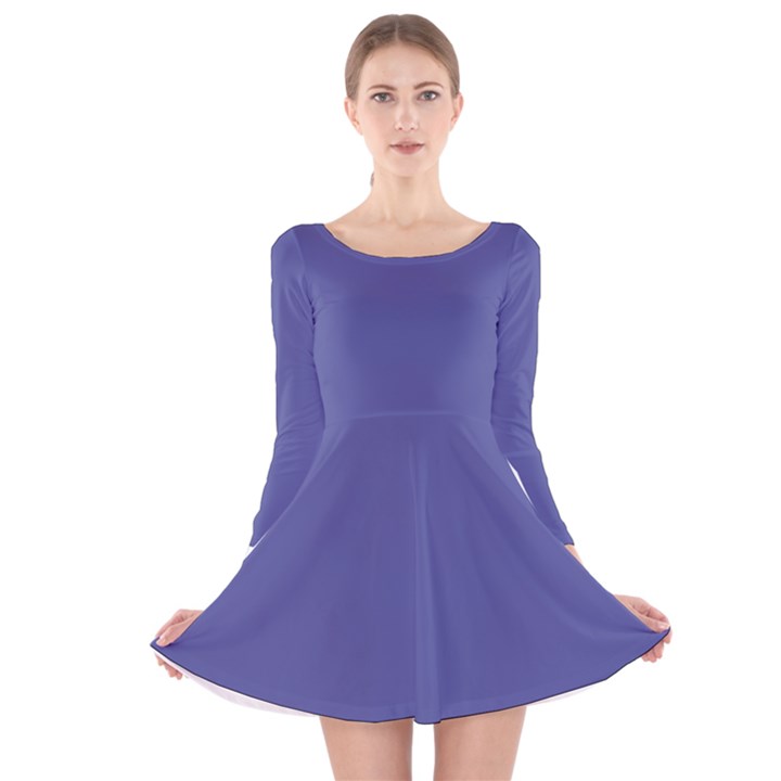 Blue Iris	 - 	Long Sleeve Velvet Skater Dress