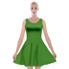 Medium Spring Green	 - 	velvet Skater Dress by ColorfulDresses