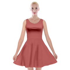 Deep Chestnut Red	 - 	velvet Skater Dress by ColorfulDresses