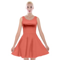 Fire Opal Red	 - 	velvet Skater Dress by ColorfulDresses