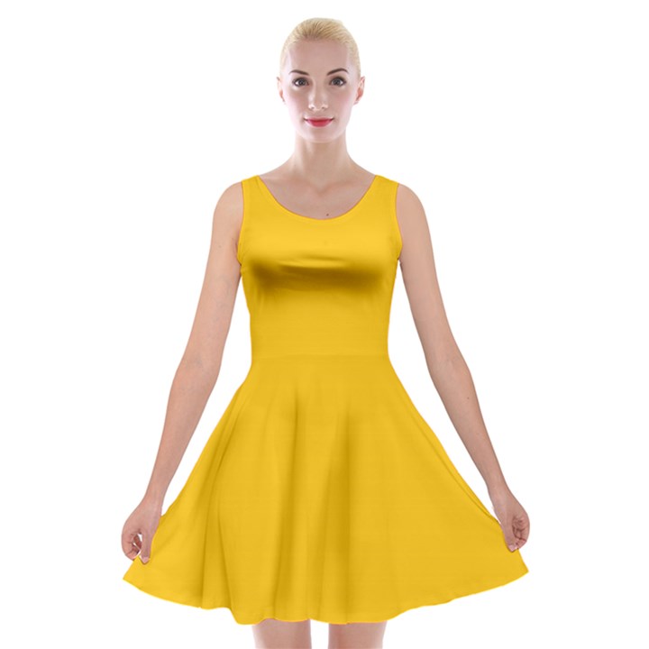 Mikado Yellow	 - 	Velvet Skater Dress