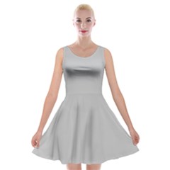 Silver Sand Grey	 - 	velvet Skater Dress by ColorfulDresses