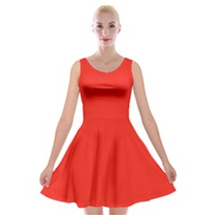 Fire Engine Red	 - 	velvet Skater Dress by ColorfulDresses