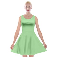 Granny Smith Apple Green	 - 	velvet Skater Dress by ColorfulDresses