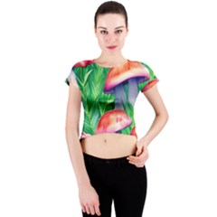 A Forest Fantasy Crew Neck Crop Top by GardenOfOphir