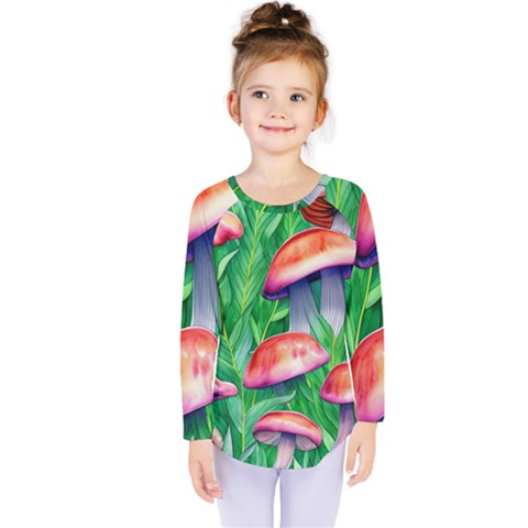 A Forest Fantasy Kids  Long Sleeve Tee by GardenOfOphir