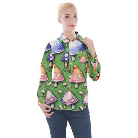 A Forest Core Farm Tale Women s Long Sleeve Pocket Shirt by GardenOfOphir