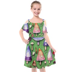 A Forest Core Farm Tale Kids  Cut Out Shoulders Chiffon Dress by GardenOfOphir