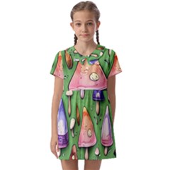 A Forest Core Farm Tale Kids  Asymmetric Collar Dress by GardenOfOphir