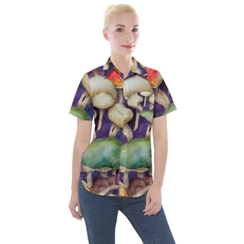 A Fantasy Women s Short Sleeve Pocket Shirt by GardenOfOphir