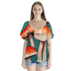 A Goblin Core Tale V-neck Flutter Sleeve Top by GardenOfOphir