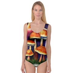 Nature s Woodsy Mushrooms Princess Tank Leotard  by GardenOfOphir