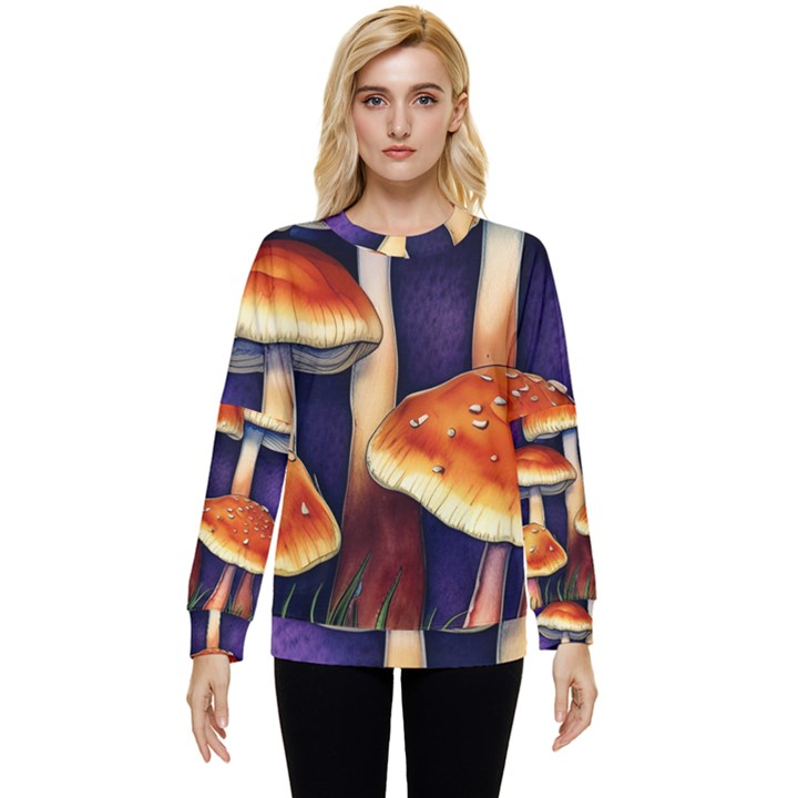 Nature s Woodsy Mushrooms Hidden Pocket Sweatshirt