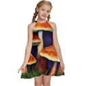 Nature s Woodsy Mushrooms Kids  Halter Collar Waist Tie Chiffon Dress View1