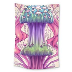 Foresty Mushrooms Large Tapestry by GardenOfOphir